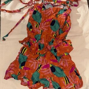 Daducha Vibrant Orange Kids Romper